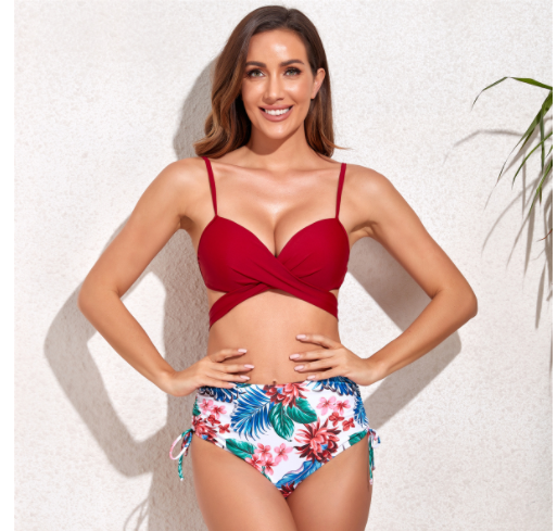 Cross Hard Wrap Bikini For Feminine High Waist