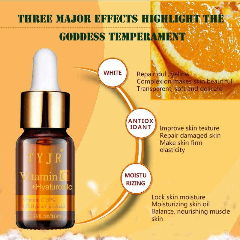 Vitamin C Serum VC Removing Dark Spots Freckle Speckle Fade Ageless Skin Care Whitening Face Anti Winkles Essence Beauty