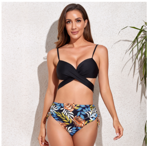 Cross Hard Wrap Bikini For Feminine High Waist