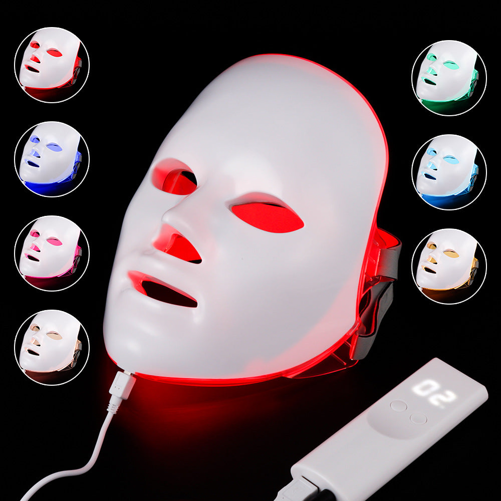 Beauty Instrument Beauty Red Purple Light Photon Skin Rejuvenation Mask Instrument Household Acne Spectrometer Face